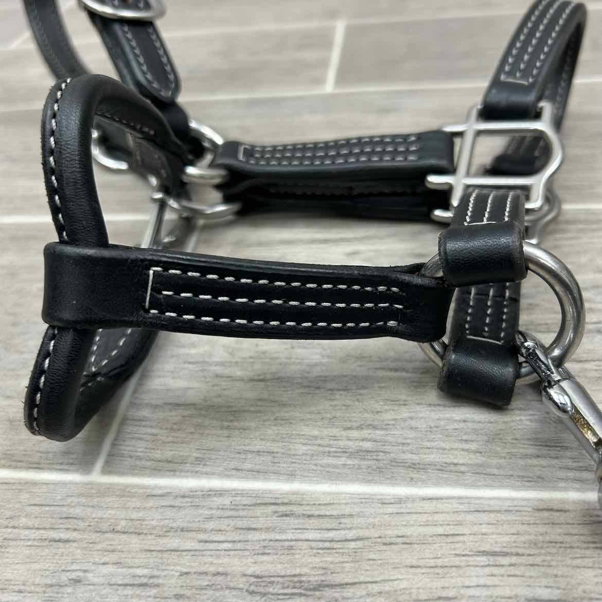 Green Hill Collection Leather Halter with Matching Lead, Size Foal / Mini