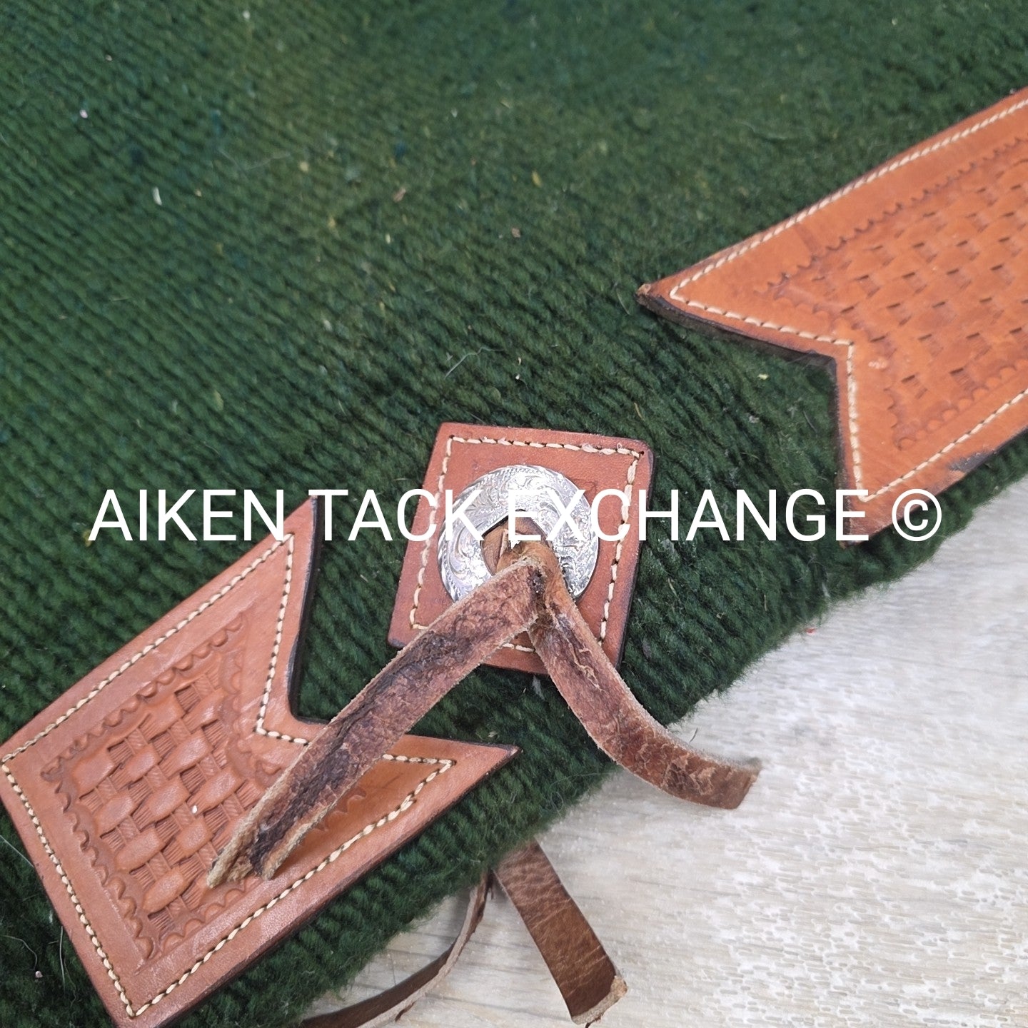 Western Saddle Pad with Tooled Leather Trim