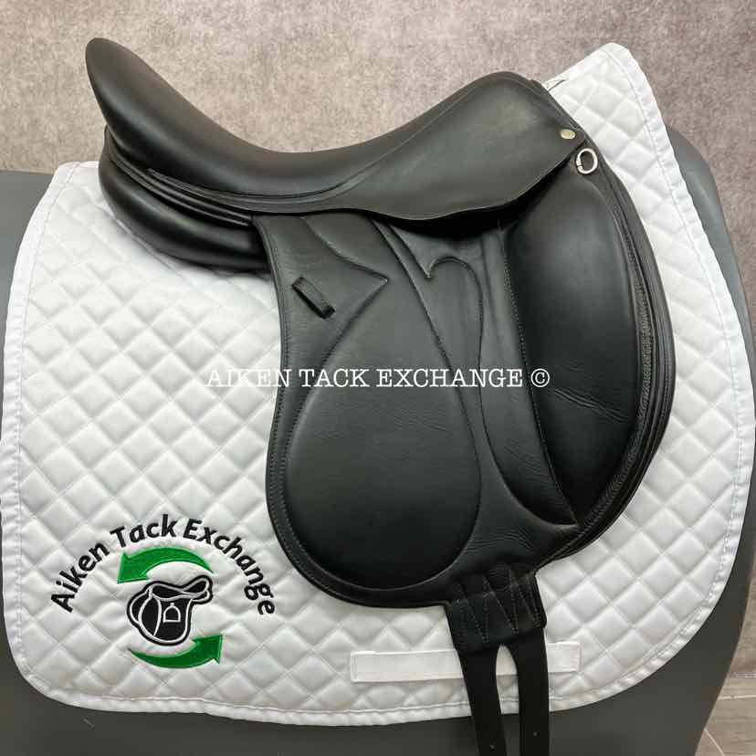 **SOLD** 2004 Devoucoux Makila Monoflap Dressage Saddle, 18" Seat, 1A Flap - Short, Medium Wide Tree, Foam Panels, Full Buffalo Leather