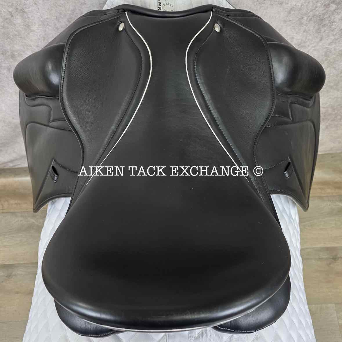 English Dressage Saddle, 17" Seat, Short Flap, Wide Tree, Wool Flocked Panels