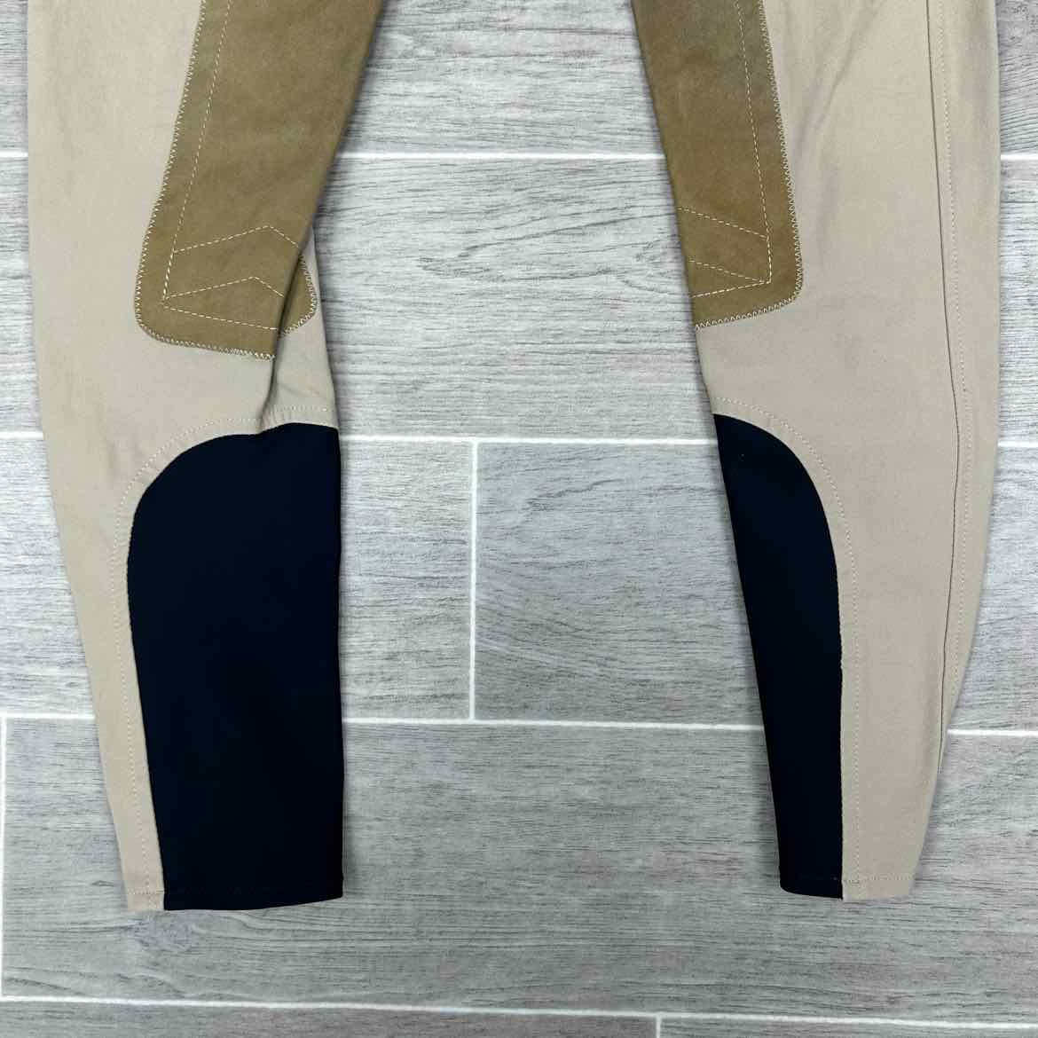 Tailored Sportsman Trophy Hunter Knee Patch Sock Bottom Breeches, Size 24