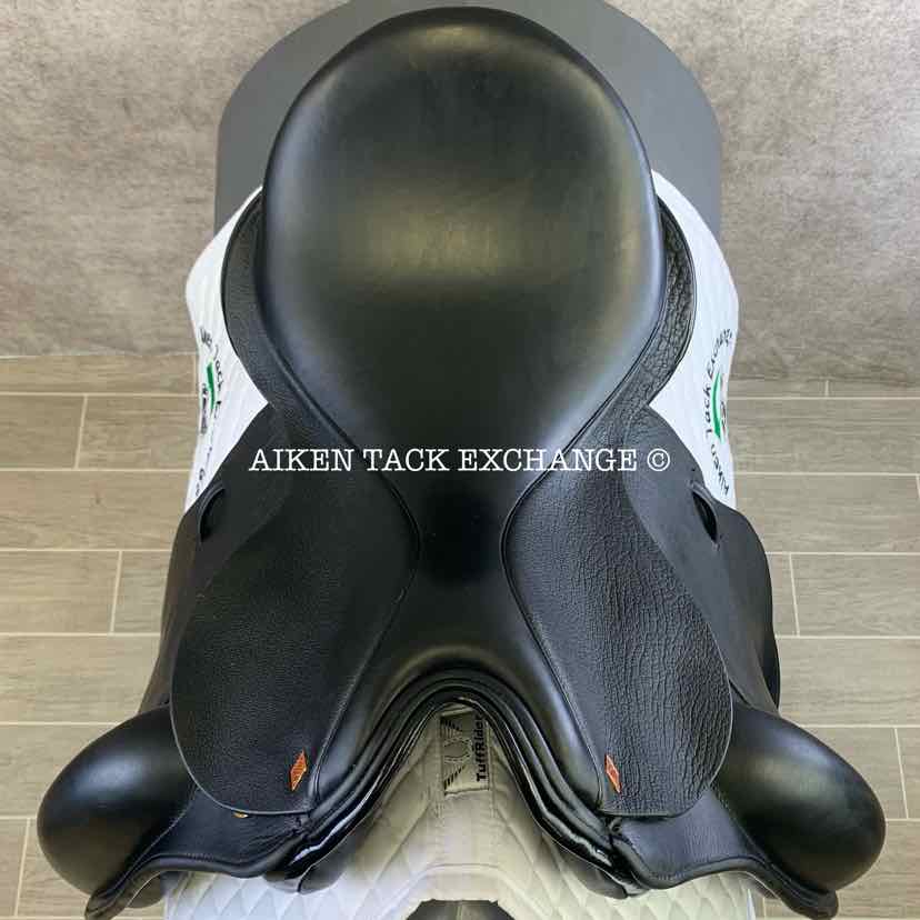 **SOLD** Laser Monoflap Dressage Saddle, 17.5" Seat, Medium Tree, Wool Flocked Panels