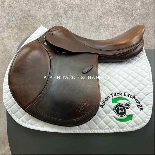 **SOLD** 2014 Marcel Toulouse Annice Platinum Genesis Close Contact Jump Saddle, 17.5" Seat, Adjustable Tree, Wool Flocked Panels