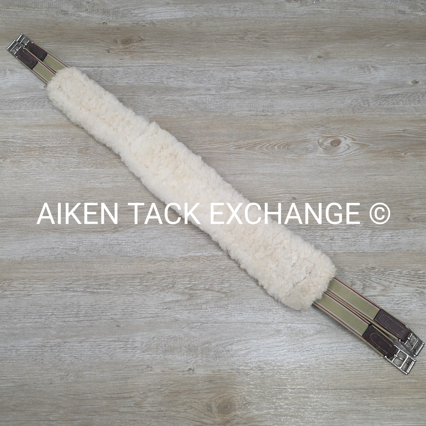 M. Toulouse Leather Girth with Removable Sheepskin, Brown, 50"