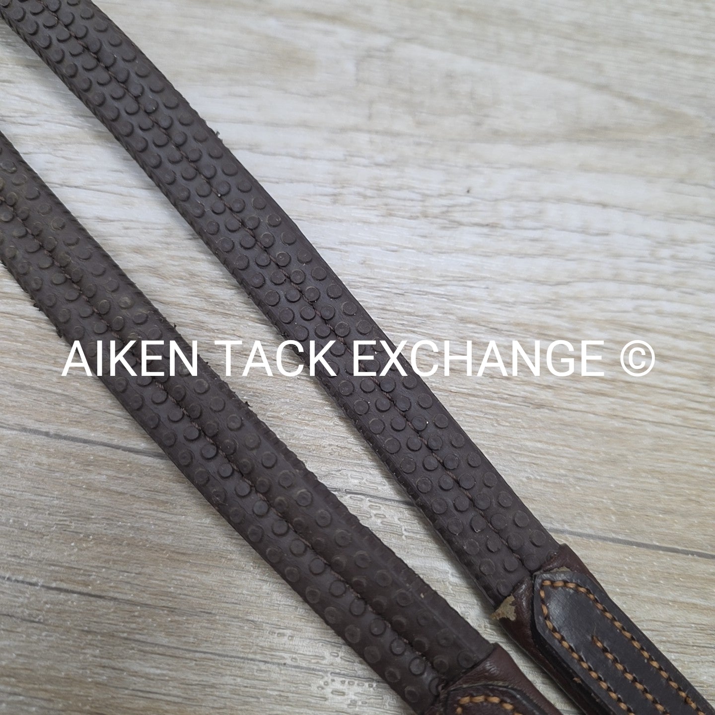 Bobby's English Tack Rubber Reins, Brown, 54"