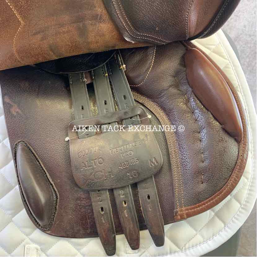 2016 Pessoa Alto Heritage Pro XCH Close Contact Jump Saddle, 18" Seat, Adjustable Tree - XCH Changeable Gullet, AMS Wool Flocked Panels