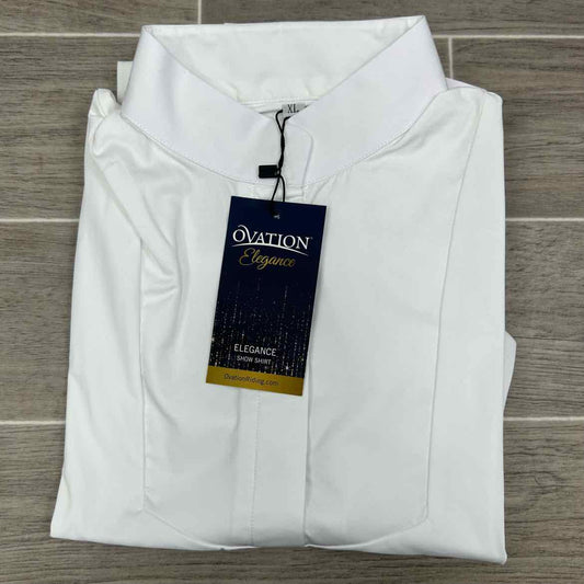 Ovation Elegance Long Sleeve Show Shirt, White, Size X-Large