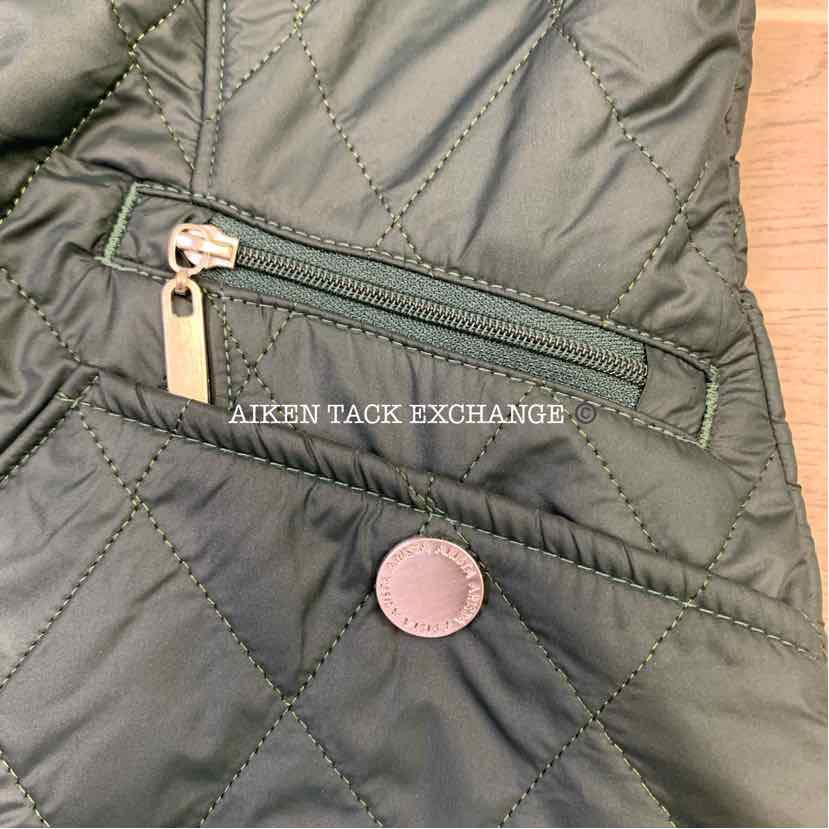 Arista Women's Quilted V-Vest, Forest, Size S, Brand New