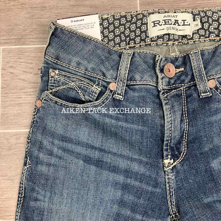 Ariat R.E.A.L Straight Leg Denim Jeans, Size 28 R