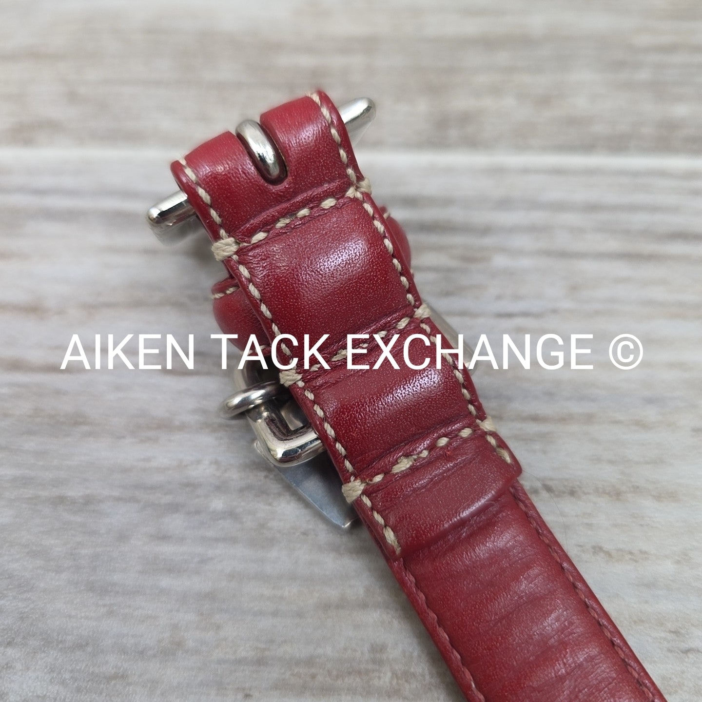 Coach Leather Red Grommet Dog Collar, Size Small