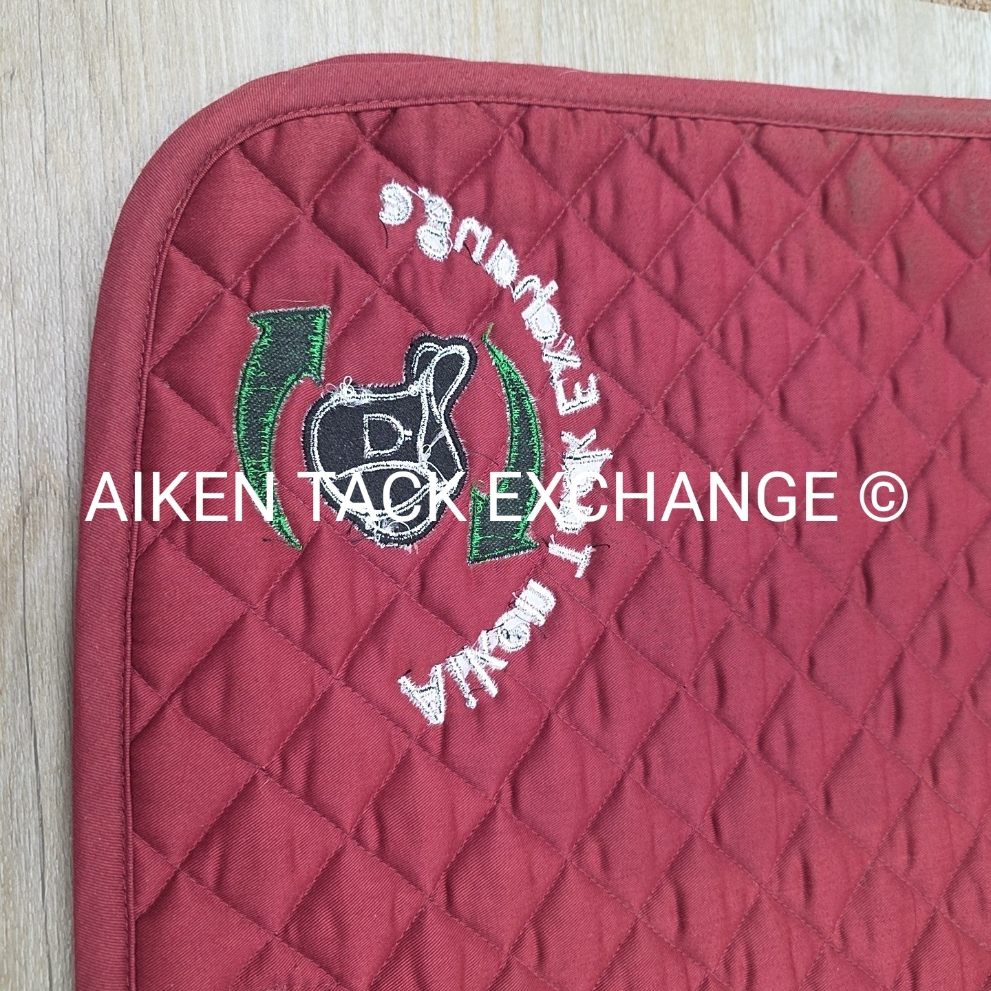 Dover Saddlery All Purpose Saddle Pad with Aiken Tack Exchange Logo, Burgundy