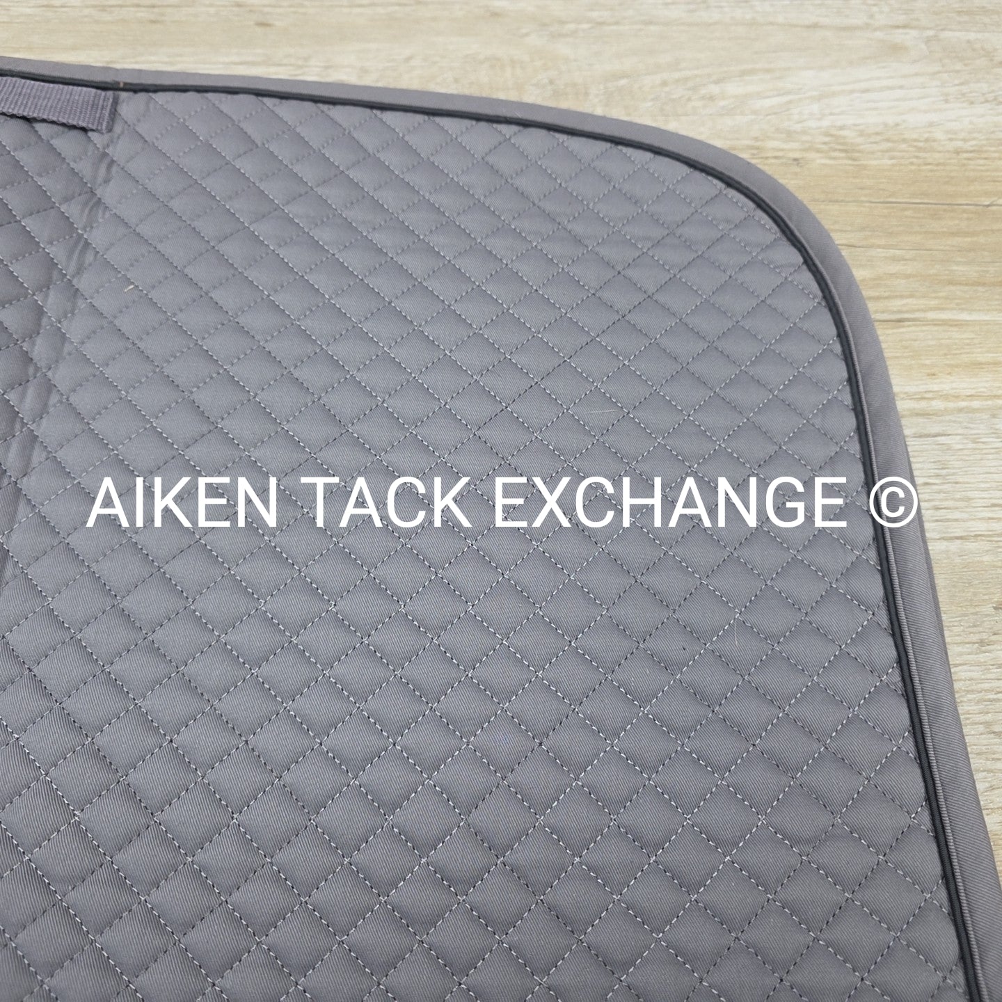 Dover Saddlery Dressage Saddle Pad, Grey with Black Piping