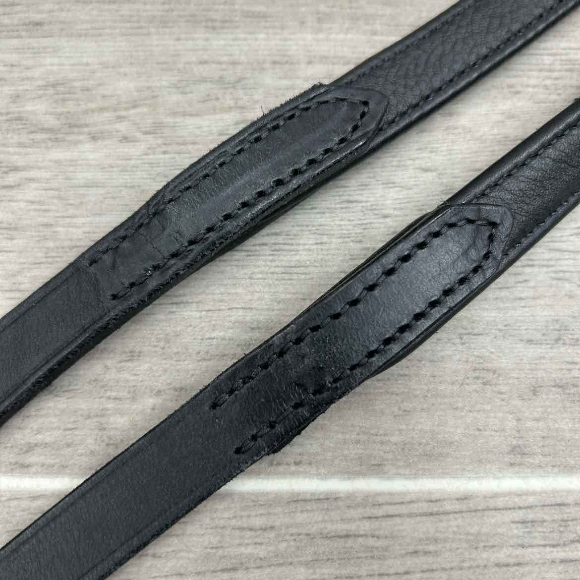 Stubben NT Leather Reins with Extra Grip Rubber Lining, Black, 55"