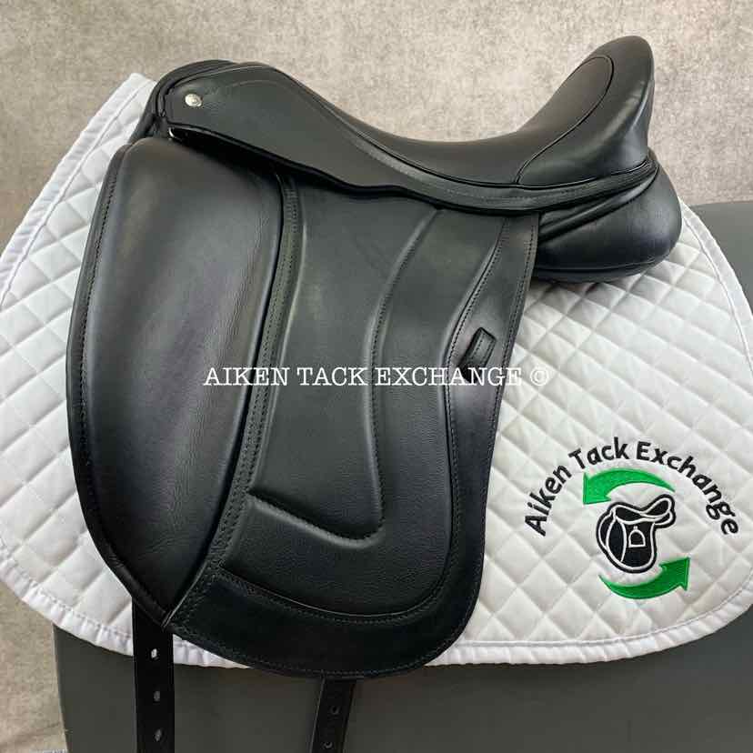 2018 Custom Saddlery Advantage Monoflap Dressage Saddle, 17.5” Seat, Adjustable Tree, Wool Flocked Panels