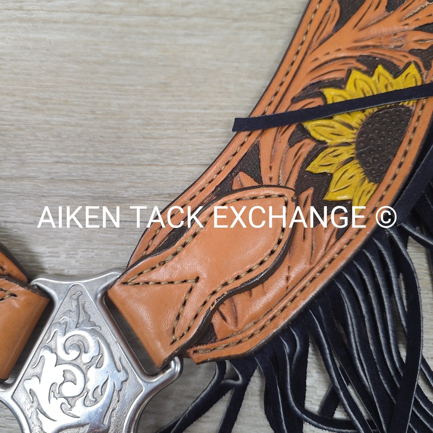 Sunflower Western Breastplate with Fringe