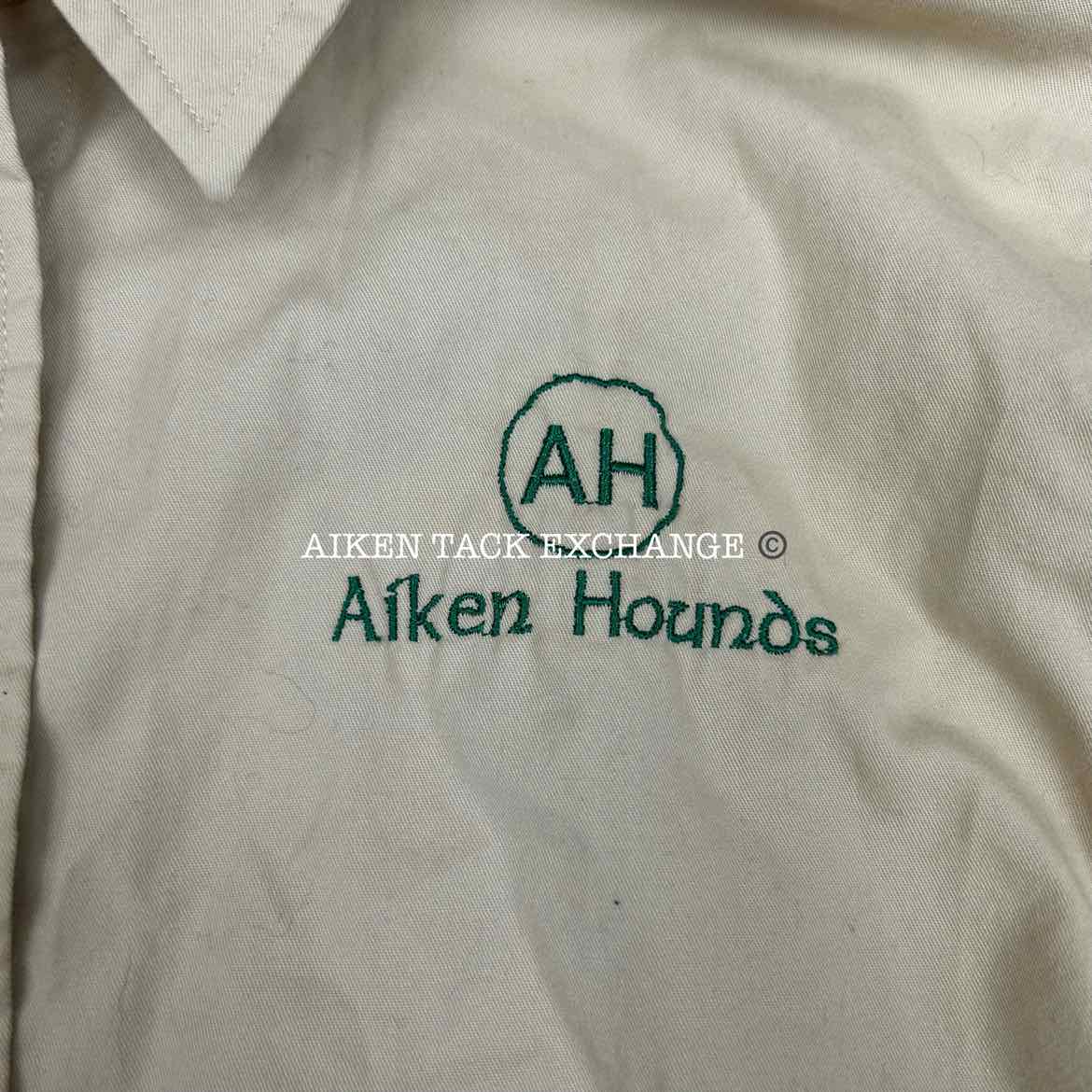 Aiken Hounds Long Sleeve Button Down Top, Size Medium