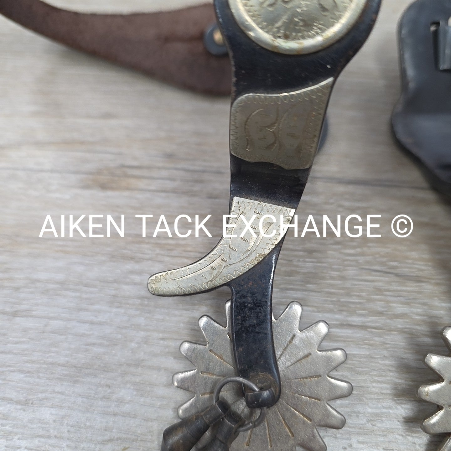Kelly Silver Star Western Spurs with Rowels & Leather Spur Straps