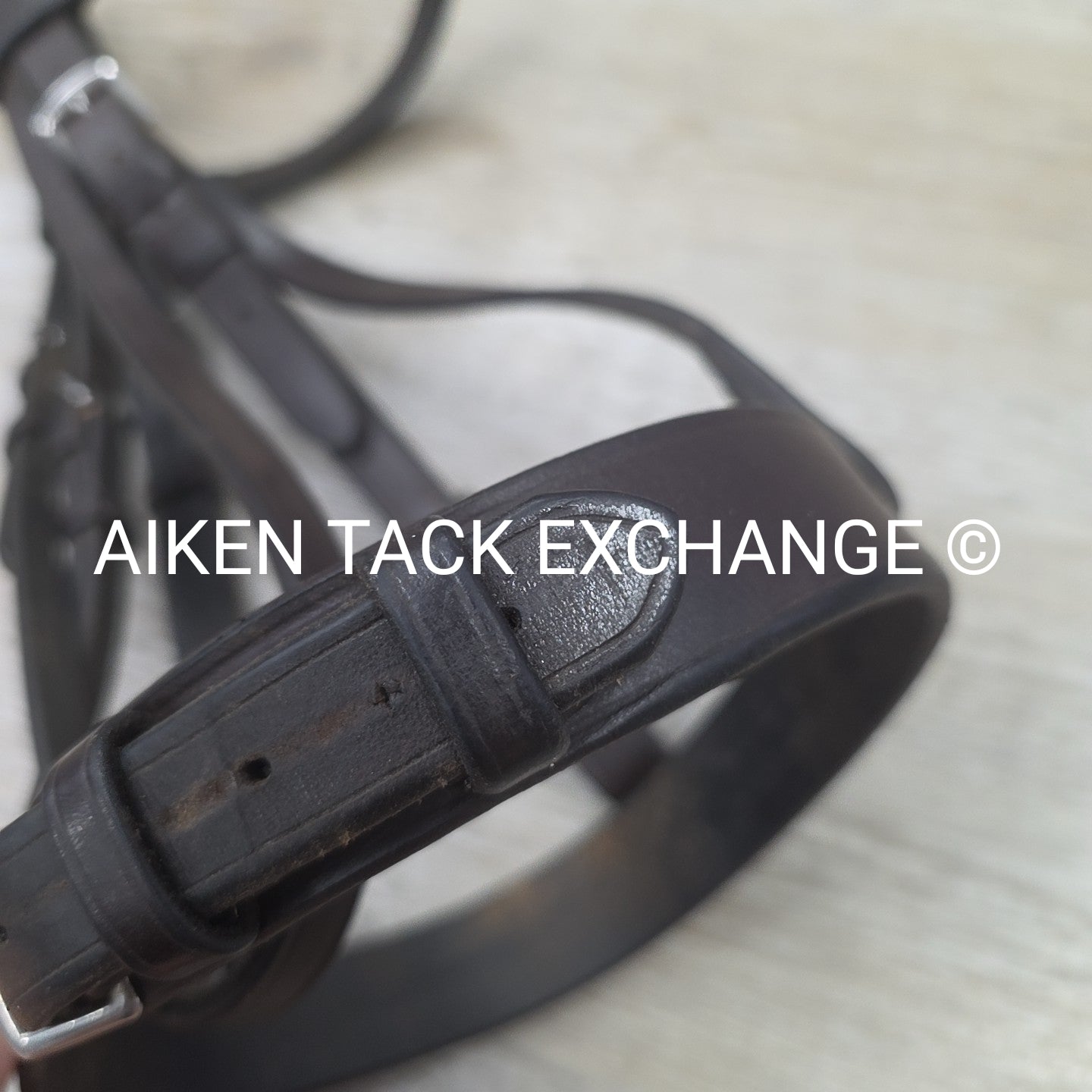 Bobby's English Tack Heavy Duty Flat Hunt Bridle, No Reins, Brown, Size Cob