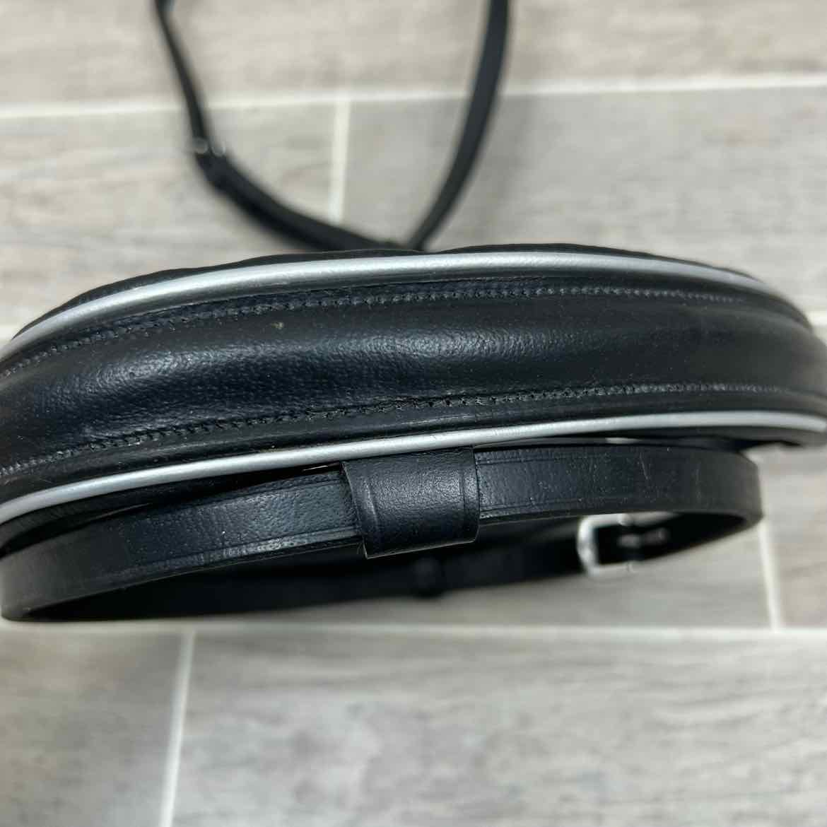 Padded Plain Rashed Flash Noseband, Black & Silver, Oversize