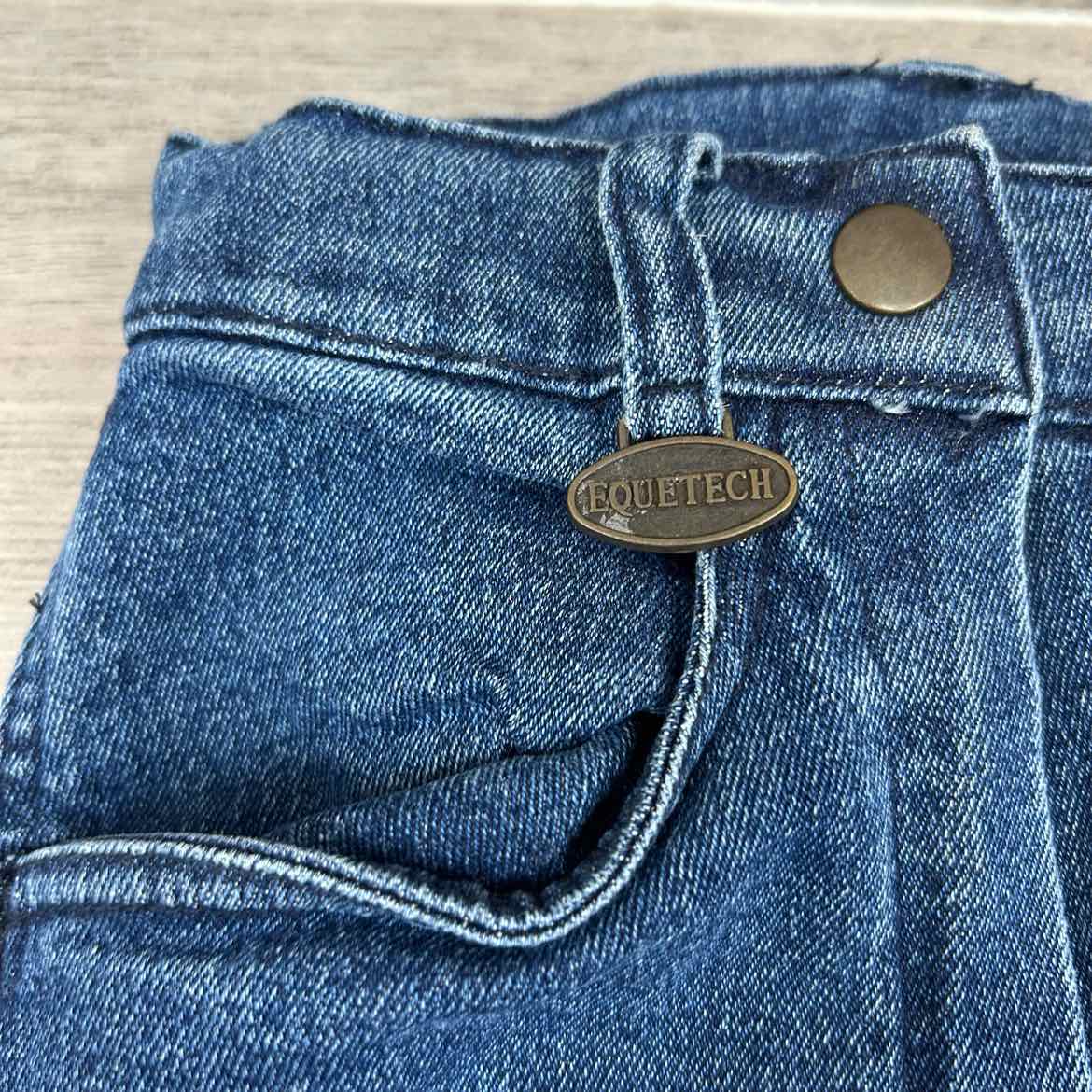 Equetech Women's Denim Knee Patch Riding Jean Breeches, Size 24 R, Brand New