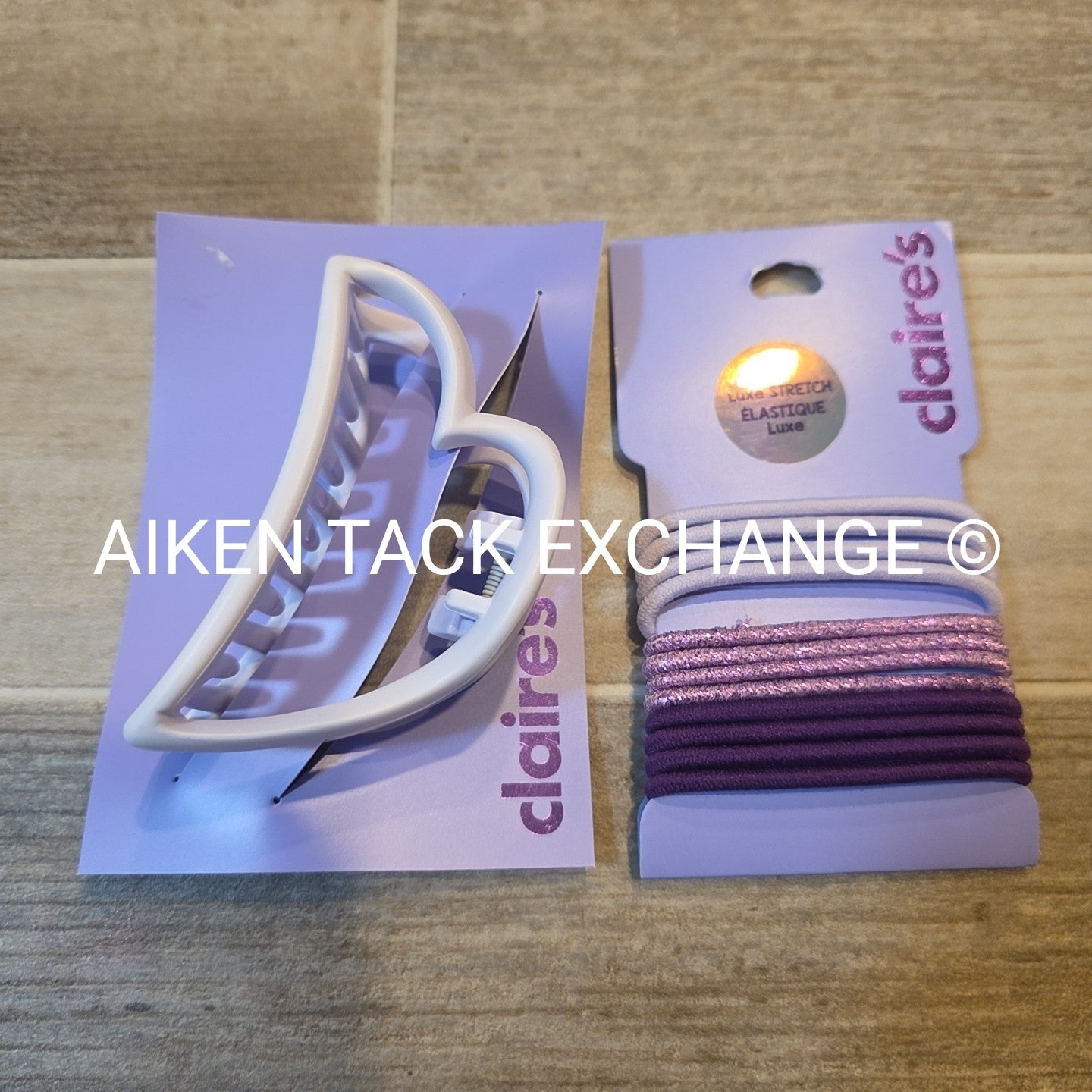 Claire's Hair Bundle - 1 Claw Clip, 1 Pack of Hair Ties