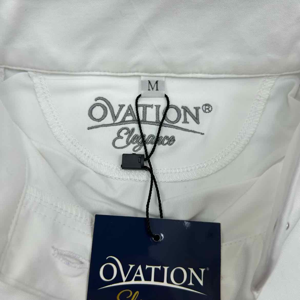 Ovation Elegance Long Sleeve Show Shirt, White, Size Medium