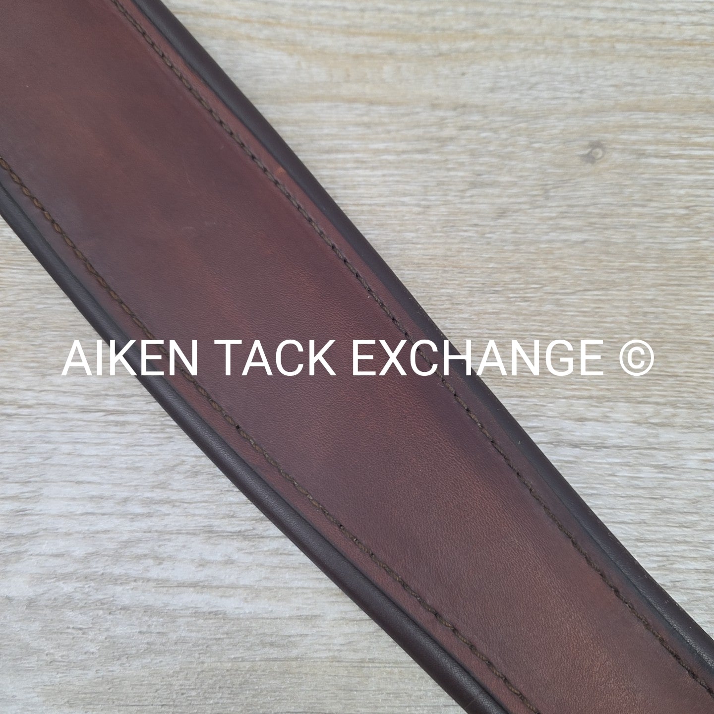 Fancy Stitched Leather Girth with Single Ends Elastic, Brown, 48"