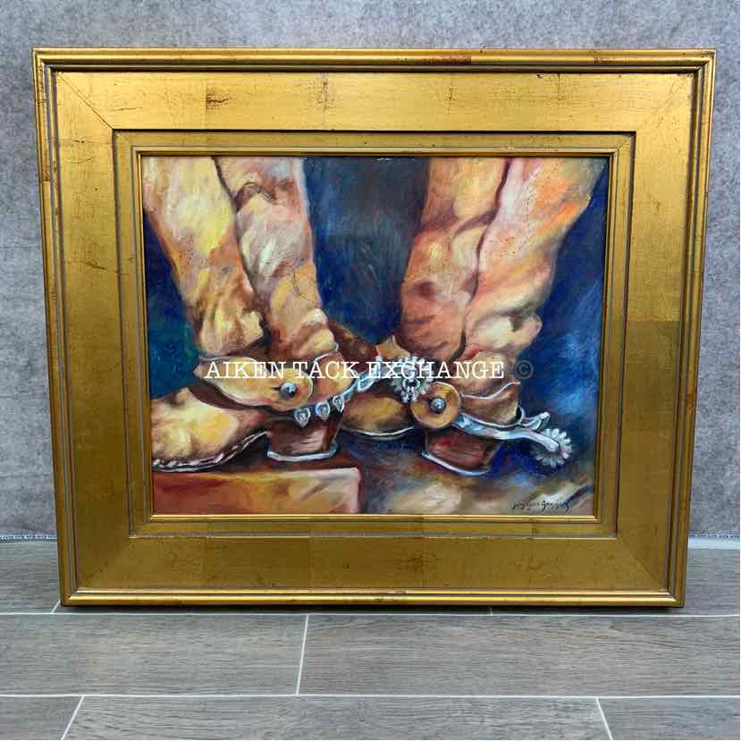 Custom Western Boot Painting by Judy Adamick , 28" x 24"
