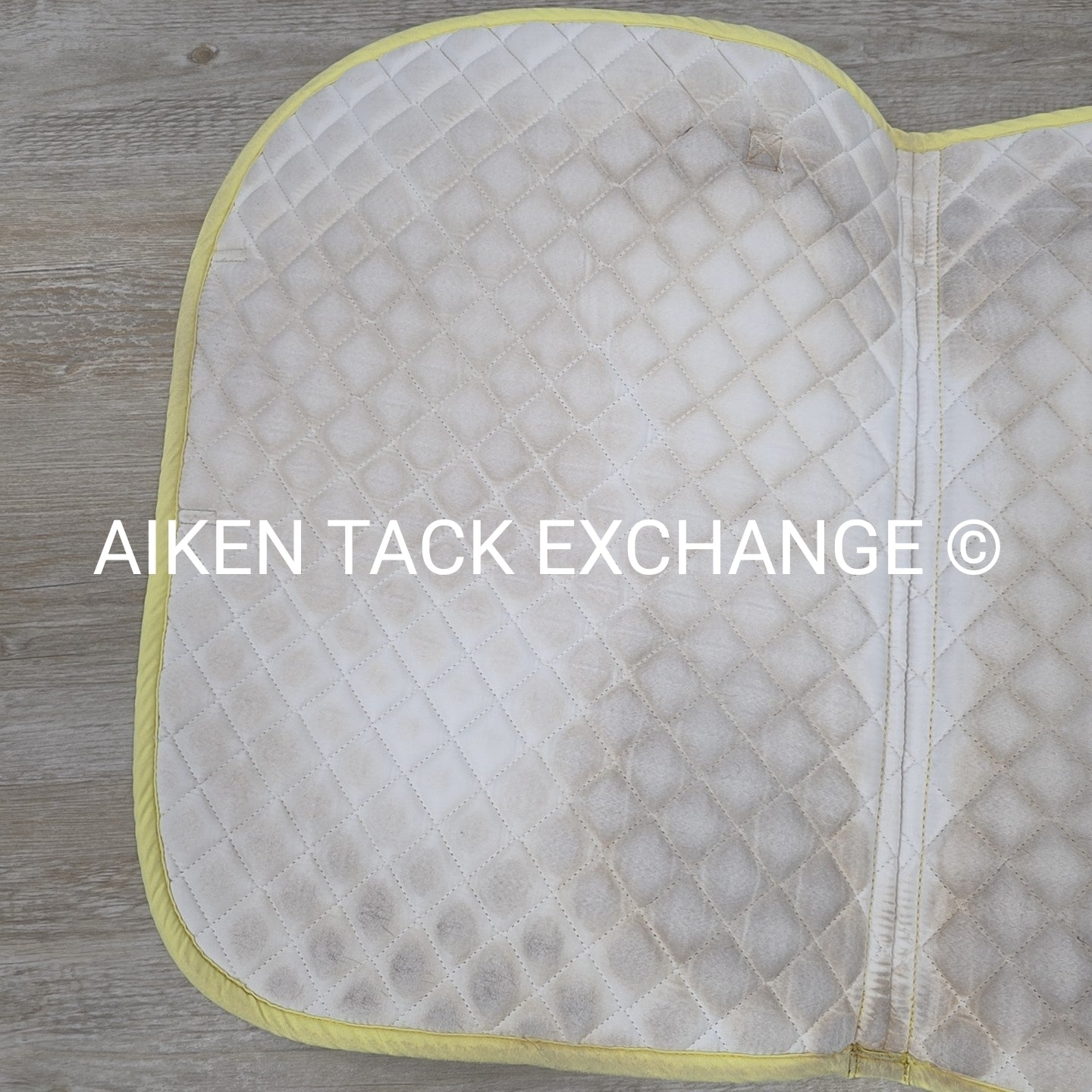 Dover Saddlery All Purpose Pony Saddle Pad, White with Yellow Trim