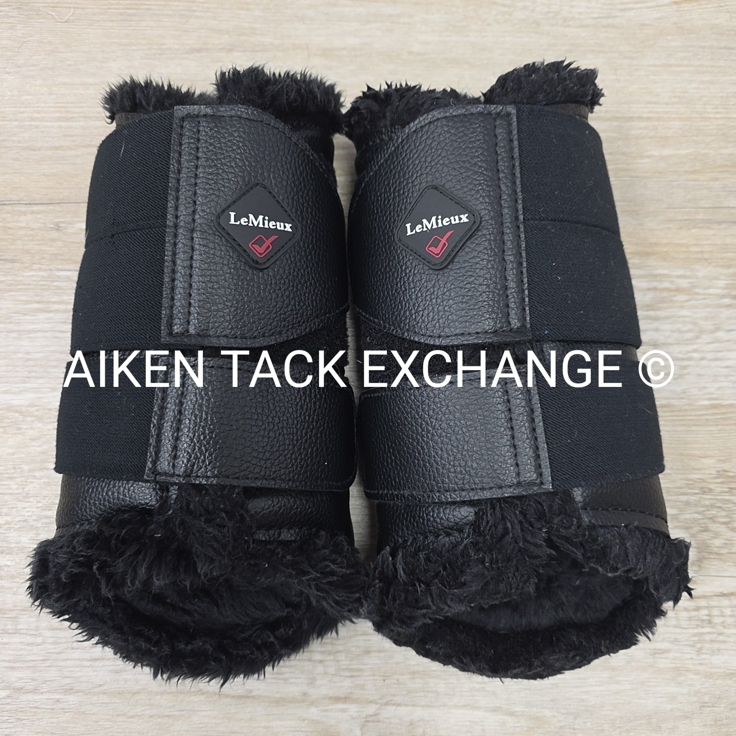 LeMieux Fleece Lined Brushing Boots, Black, Size Large
