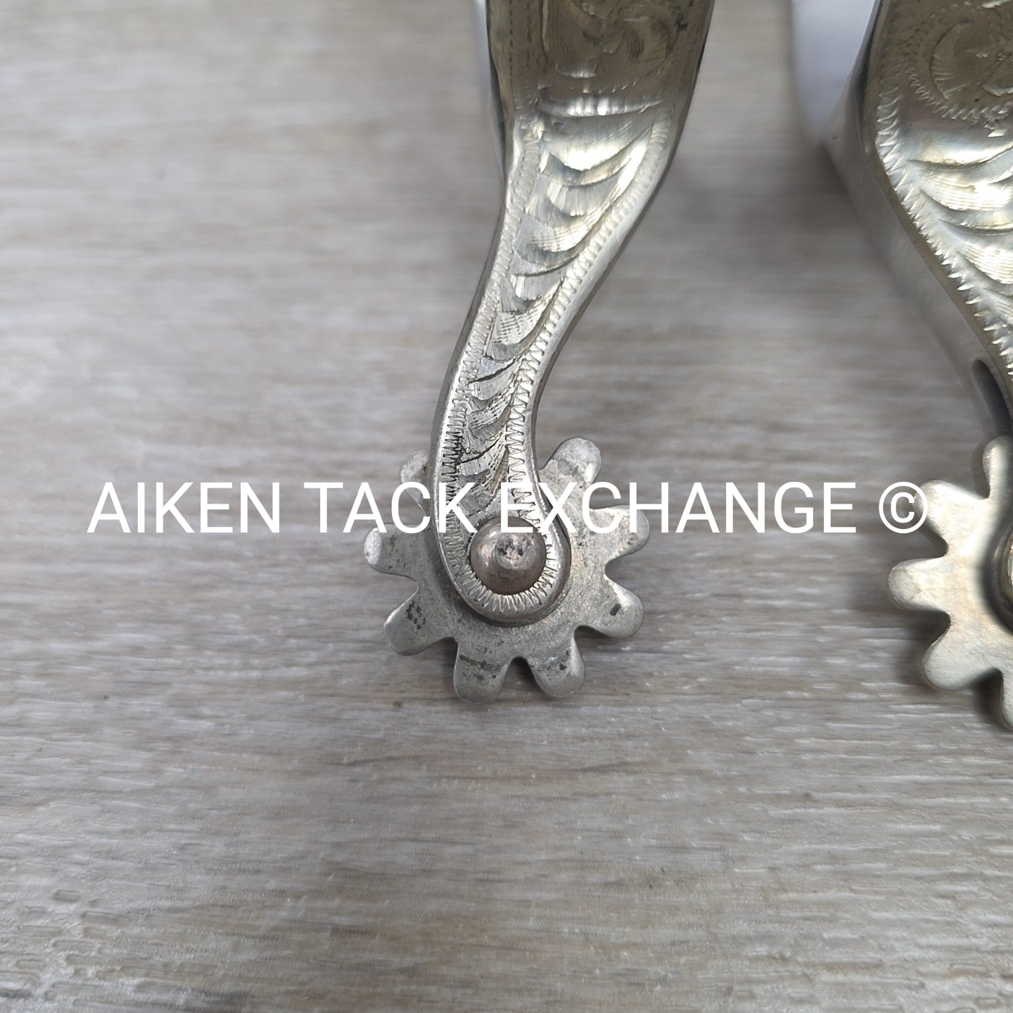 Engraved Western Rowel Spurs, No Straps