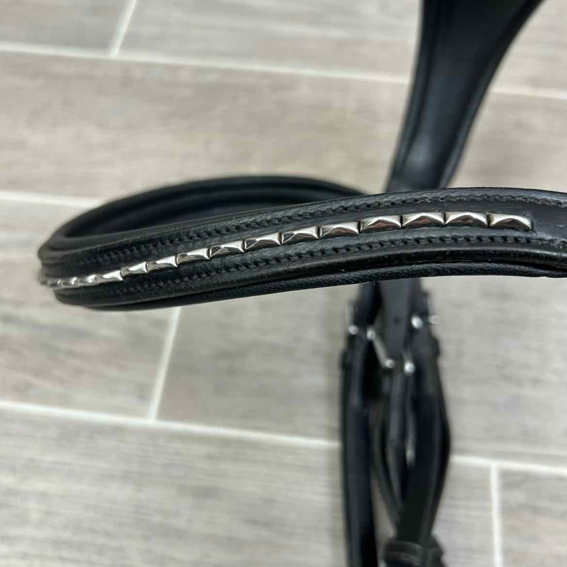 Acavallo Maesta Flash Bridle, No Reins, Black, Size Full