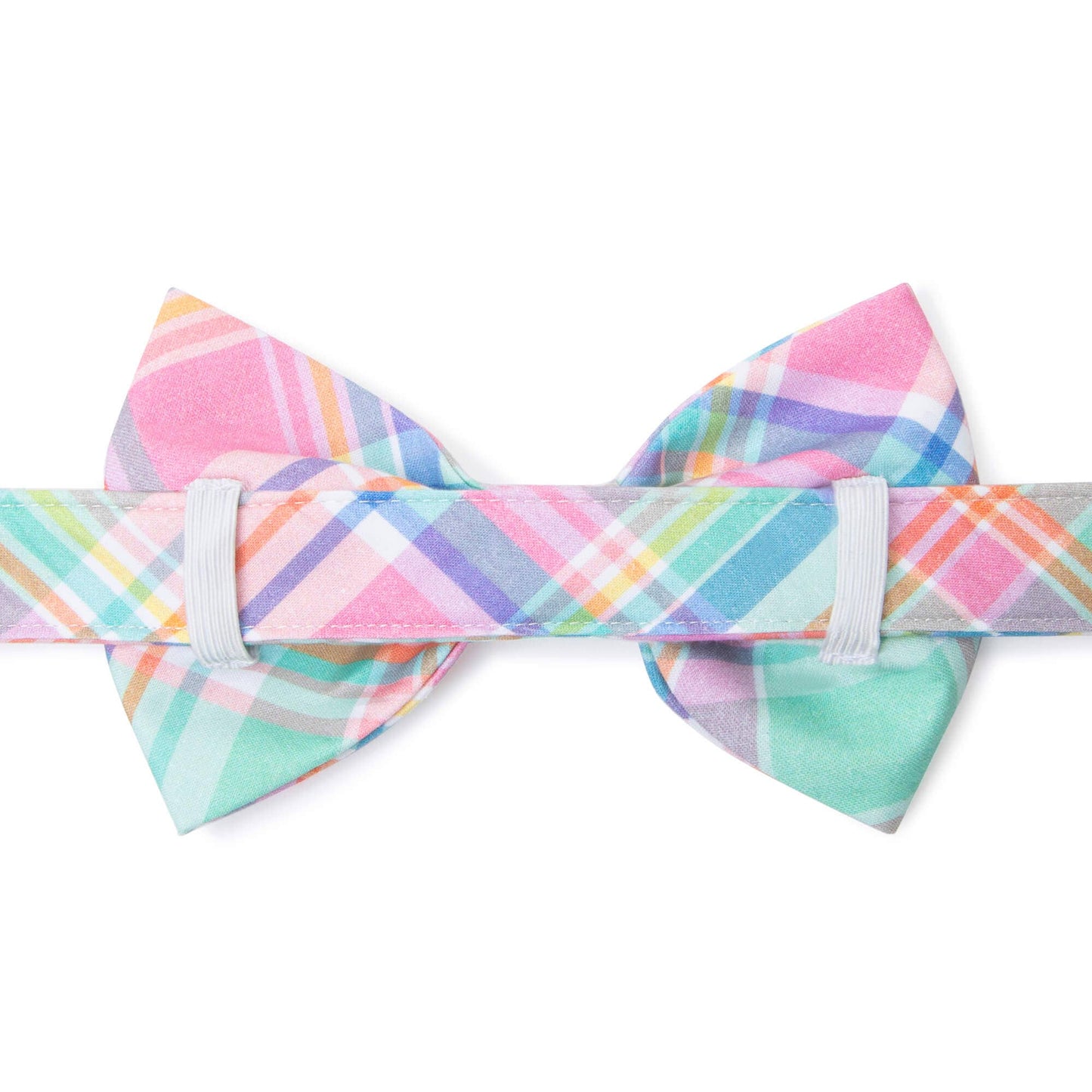 The Foggy Dog - Blooming Plaid Spring Easter Dog Bow Tie: Standard