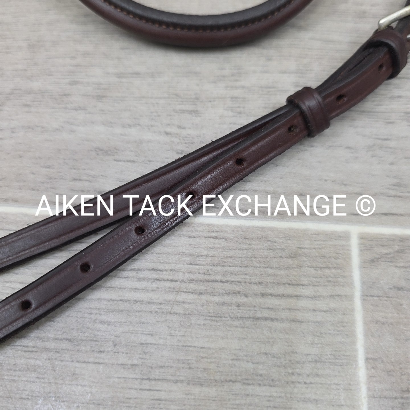 Plain Raised Noseband with Matching Browband, Brown, Size Full