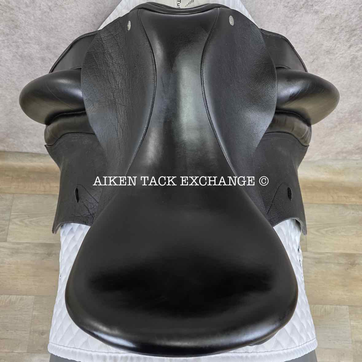 2011 Custom Saddlery Wolfgang Solo Dressage Saddle, 17" Seat, Adjustable Tree, Wool Flocked Panels