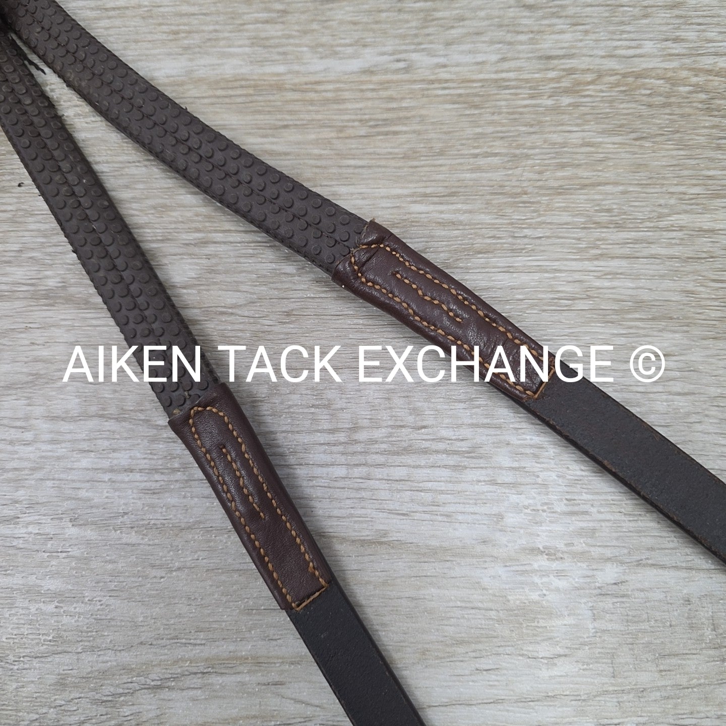 Bobby's English Tack Rubber Reins, Brown, 54"