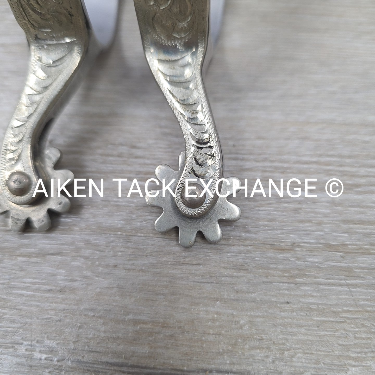Engraved Western Rowel Spurs, No Straps