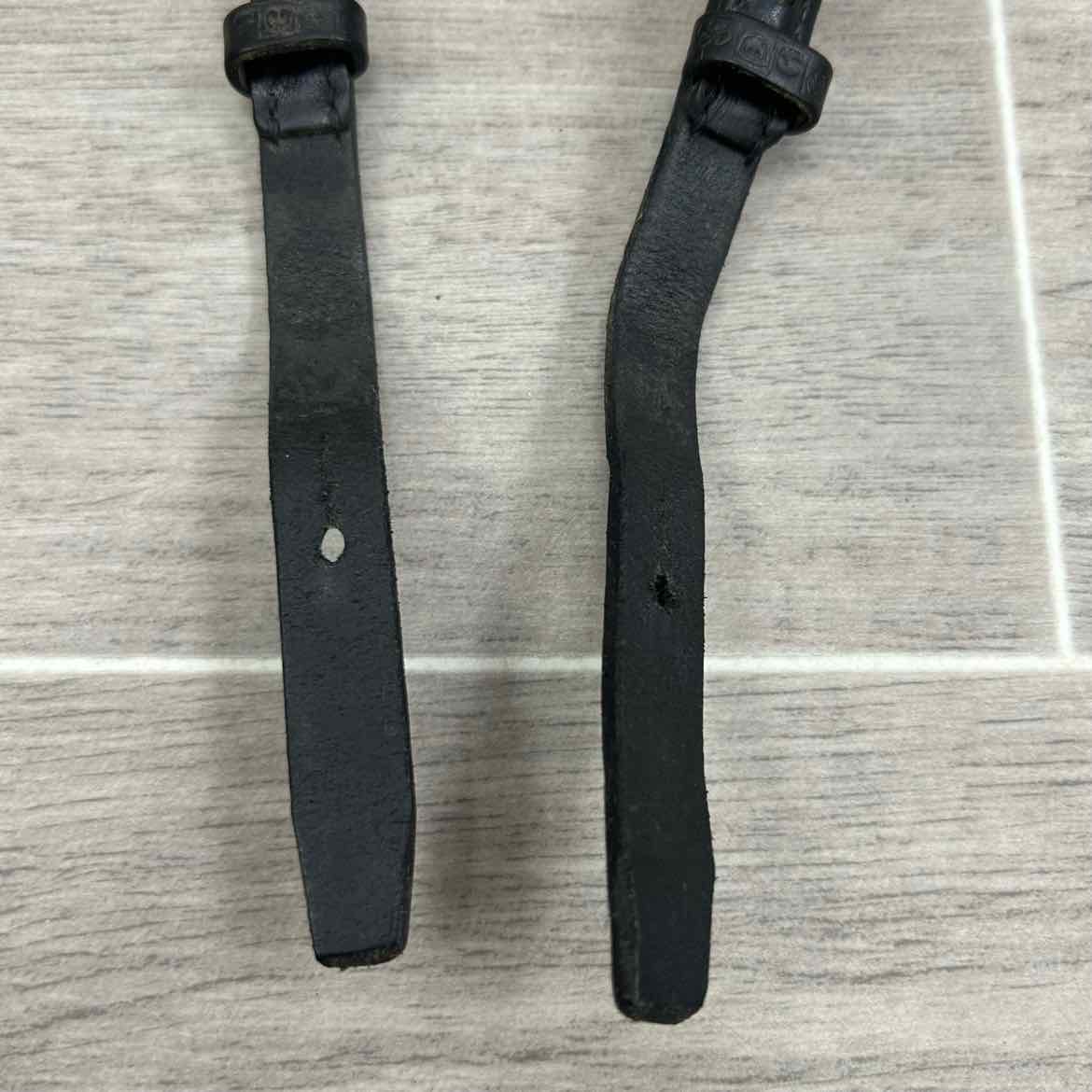 Stubben NT Leather Reins with Extra Grip Rubber Lining, Black, 55"