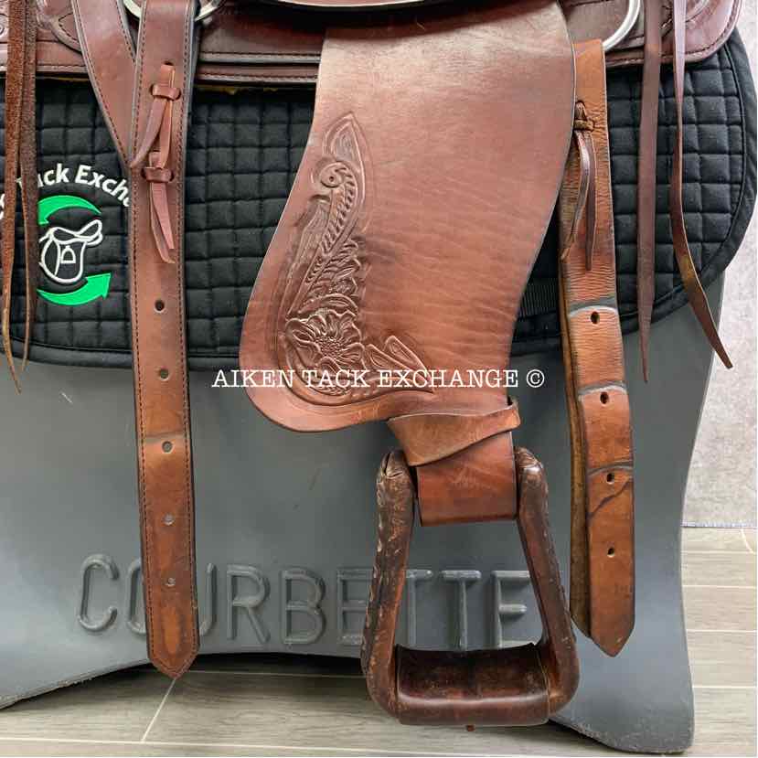 American Saddlery Circle A 1860 Pro-Dally Roper Western Saddle, 17.5" Seat, Wide Tree - Full QH Bars