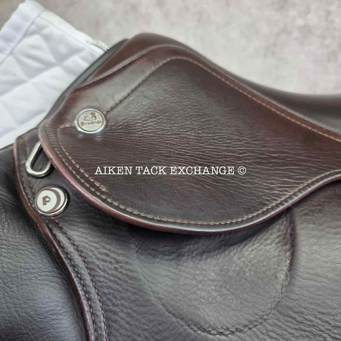 2021 Prestige X-Perience Close Contact Jump Saddle, 17" Seat, 34 Tree - Medium, Wool Flocked Panels