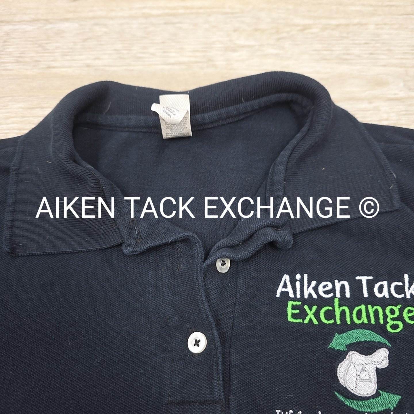 Short Sleeve Collared Polo Shirt with ATE Logo, Women's Size Small