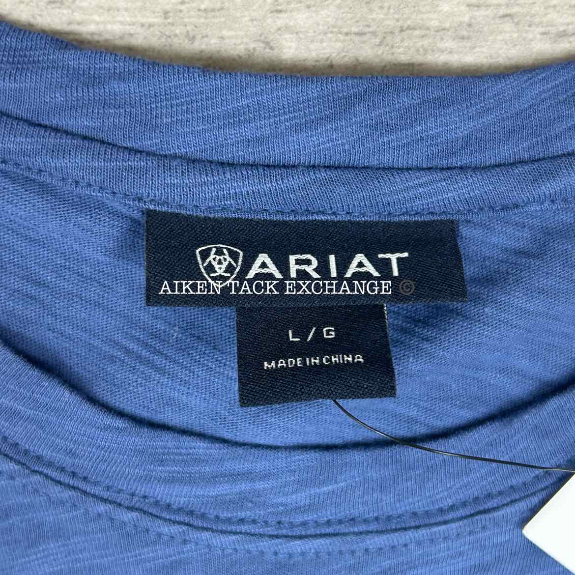 Ariat Short Sleeve Indigo Fade Logo T-Shirt, Size Large