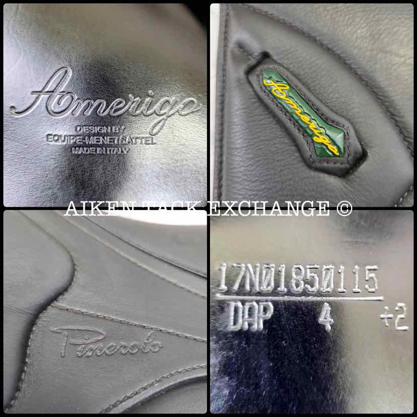 2015 Amerigo Pinerolo Classic Dressage Saddle, 17" Seat, MW/W Tree, Wool Flocked Panels
