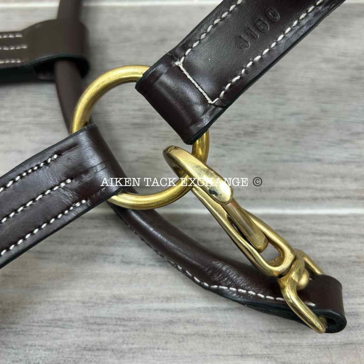 KL Select Black Oak Pine Leather Halter, Brown/Brown, Oversize