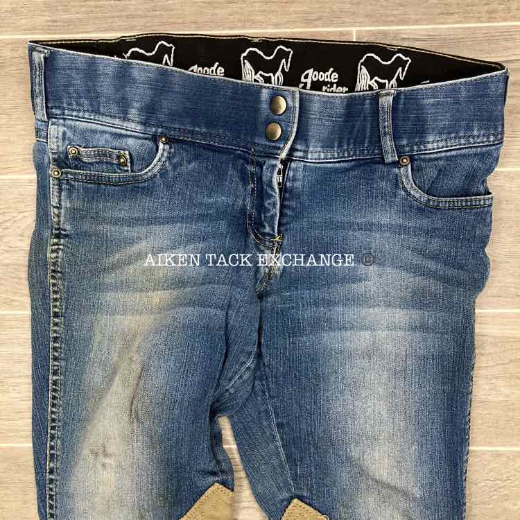 Goode Rider Knee Patch Denim Breeches, Size 30 L