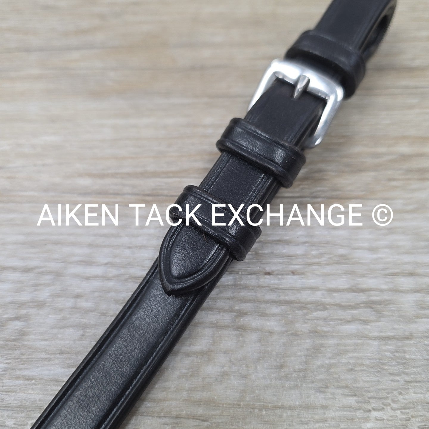 Bobby's English Tack Leather Reins with Hand Stops, Black, 54"