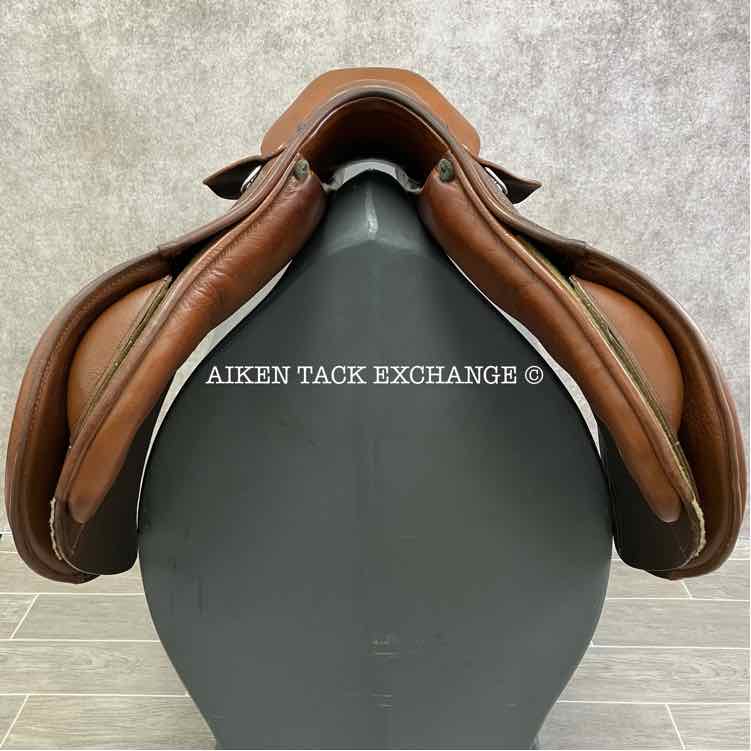 2001 Prestige Hippos Red Fox Close Contact Jump Saddle, 18" Seat, 33 Tree - Medium (Adjustable), Wool Flocked Panels
