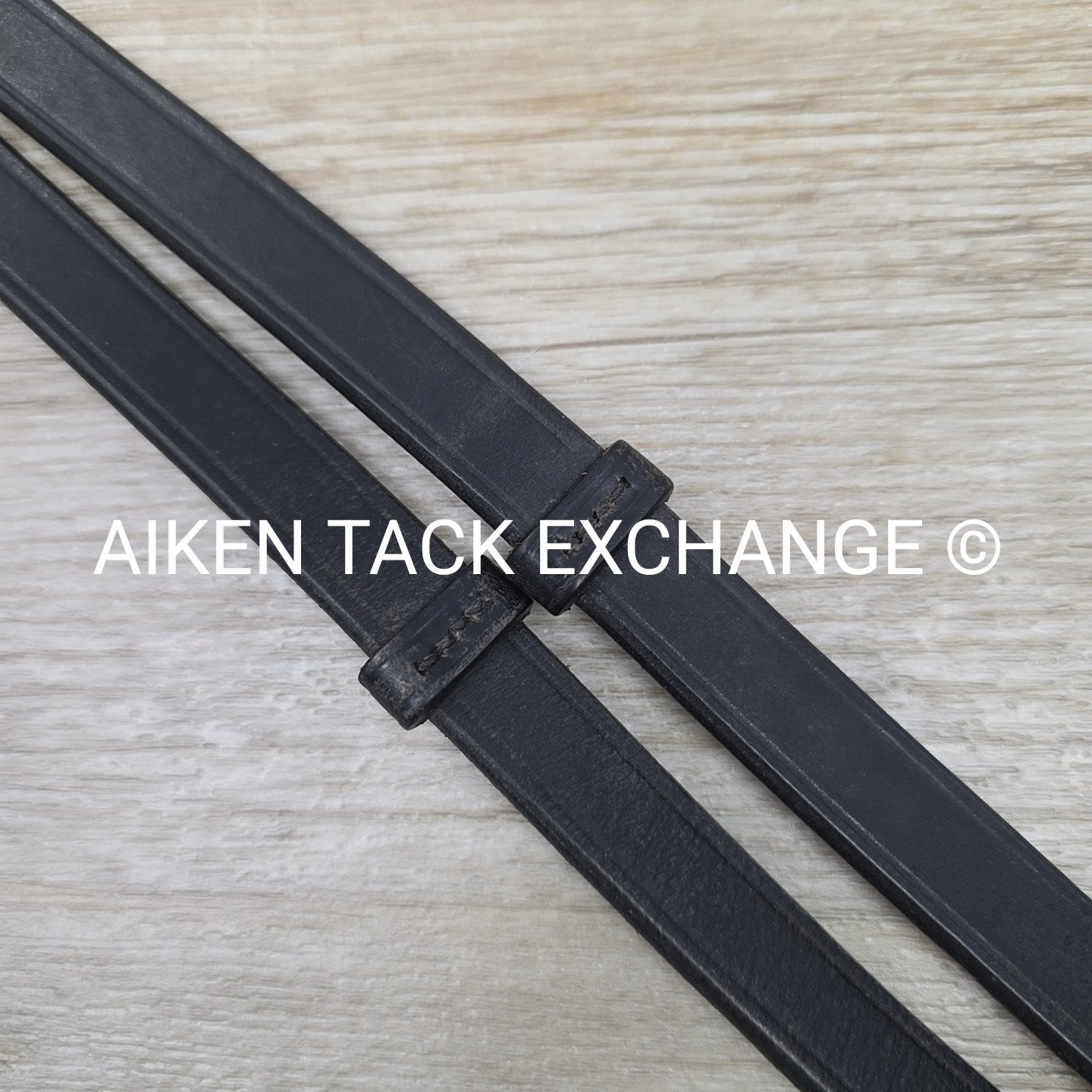 Leather Reins with Hand Stops, Black, Size Full