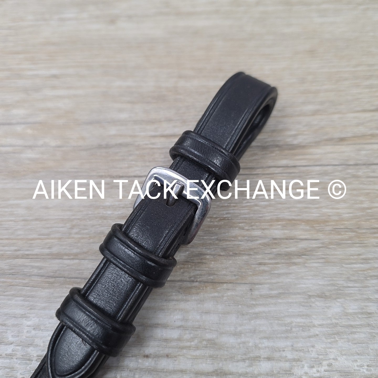 Bobby's English Tack Leather Reins with Hand Stops, Black, 54"