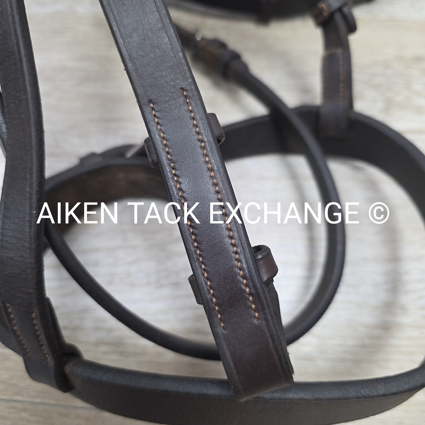 Bobby's English Tack Heavy Duty Flat Hunt Bridle with Laced Reins, Brown, Size F